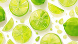 Watercolor lime pattern design file showing detailed fruit segments and fresh green tones
