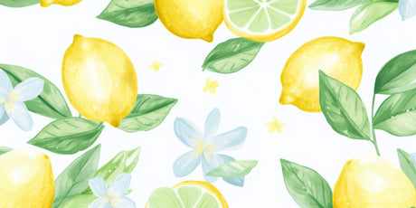 Citrus lemon wallpaper design file showing detailed watercolor pattern