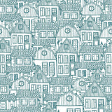 Design file of blue architectural line art pattern showing detailed building sketches