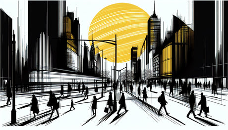 Urban skyline wallpaper design file showing detailed black and gold pattern