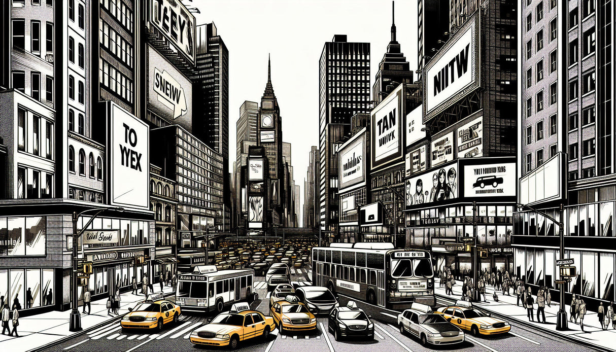 Black and white Manhattan comic style wallpaper design file showing detailed urban pattern