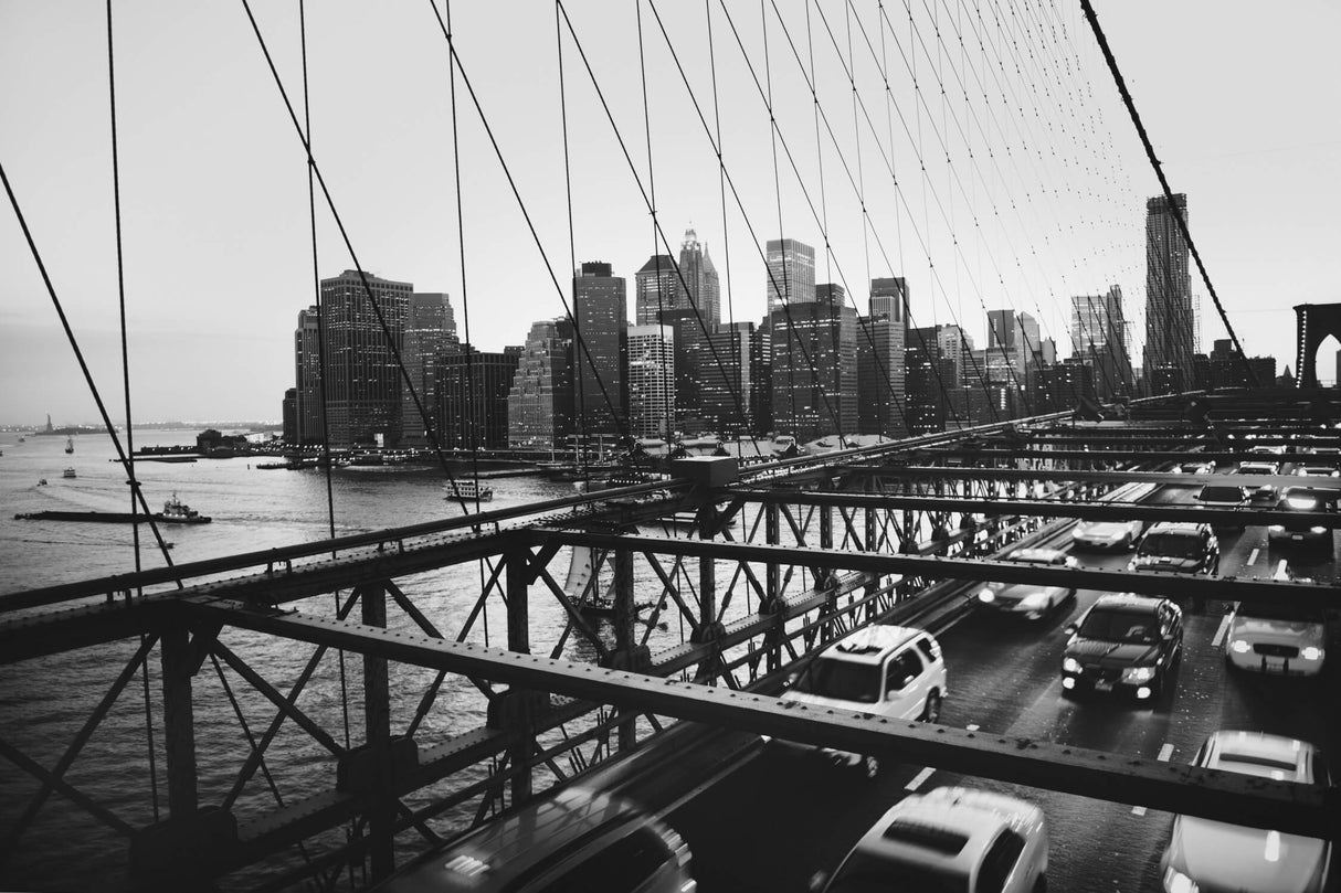 Design file of Brooklyn Bridge panorama wallpaper showing full architectural detail