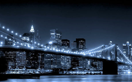Brooklyn Bridge night skyline wallpaper design file showing detailed architecture and city lights