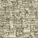 Hand-drawn urban sketch design file showing detailed Victorian buildings and architectural elements