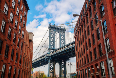 Manhattan Bridge urban view design file showing detailed architectural elements and DUMBO perspective