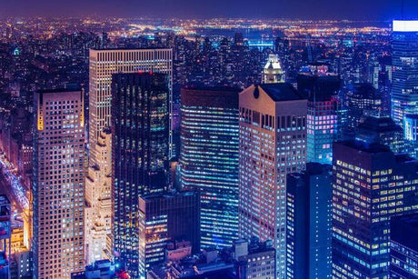Manhattan night skyline wallpaper design file showing detailed cityscape pattern