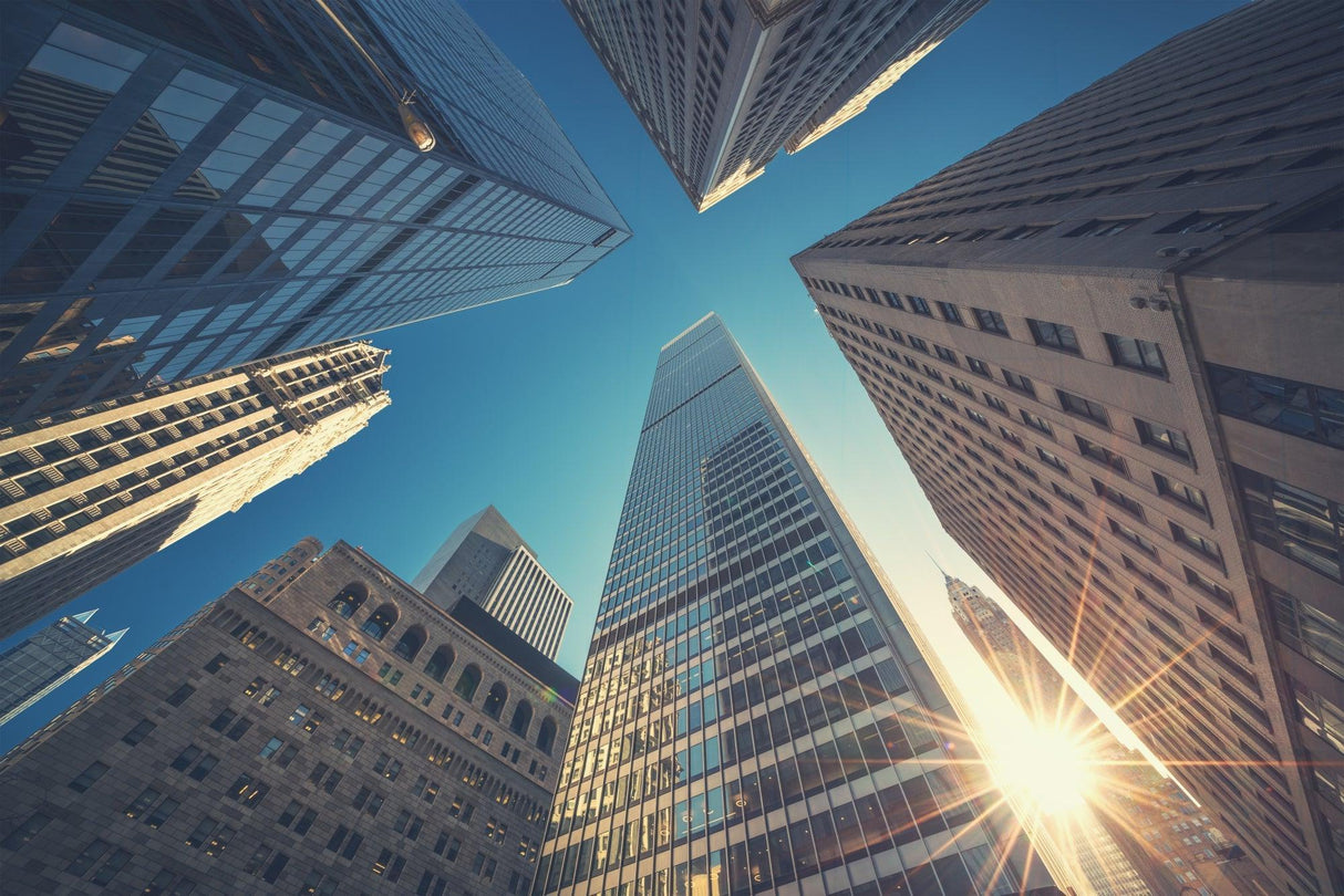 City skyscrapers wallpaper design file showing full panoramic pattern