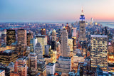 New York cityscape design file showing detailed sunset skyline pattern and color variations