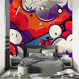 Sports car city mural creating bold impact in teen bedroom setup