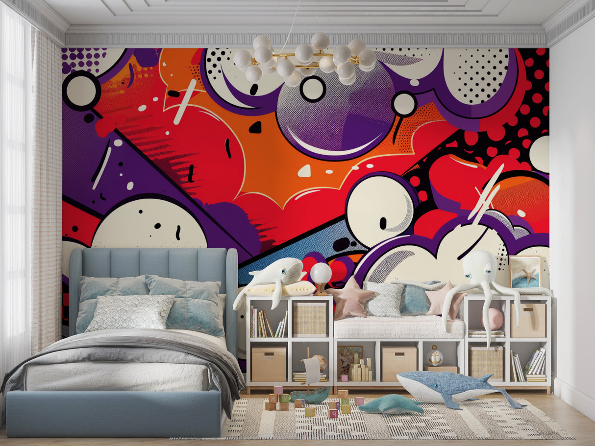 Urban night scene wallpaper transforming gaming room with city lights