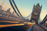 Tower Bridge London sunset design file showing detailed architectural features and warm evening colors