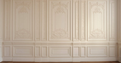 Beige Haussmann panel wallpaper design file showing intricate molding details and pattern repeat