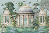 Classical garden paradise design file showing detailed architectural elements and graceful birds in natural setting