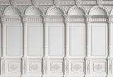 Classical wall mural design file showing detailed white architectural pattern