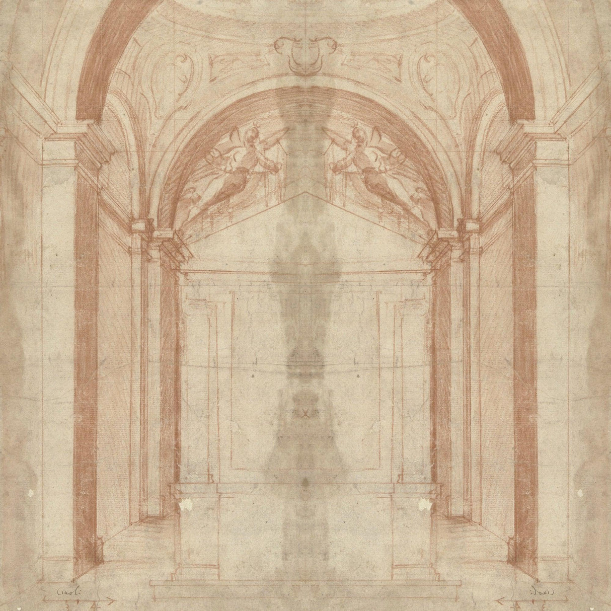 Architectural arch wallpaper design file showing detailed classical pattern
