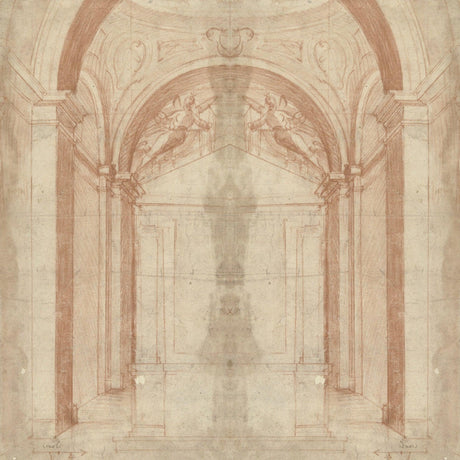 Architectural arch wallpaper design file showing detailed classical pattern