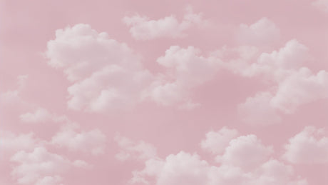 Pink cloud wallpaper design file showing delicate white clouds floating on a rose-pink sky