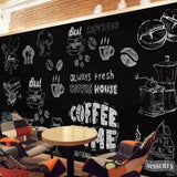 Restaurant wallpaper mural showcased in coffee corner setting