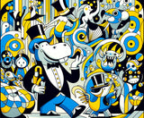 Hippo Cabaret Pop Art design file showing full pattern and vibrant comic style details