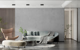 Industrial concrete wallpaper creating clean look in modern office space