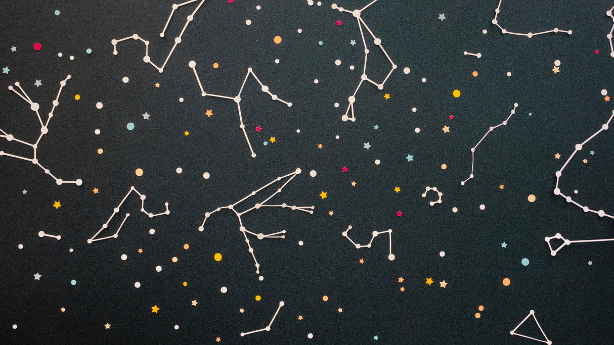 Design file of constellation pattern showing detailed star map and vibrant celestial elements