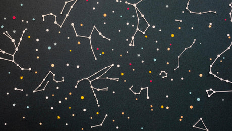 Design file of constellation pattern showing detailed star map and vibrant celestial elements