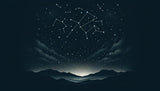 Constellation mural wallpaper design file showing detailed star map and mountain range pattern