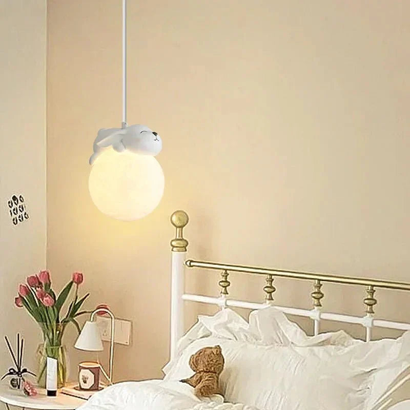 Childrens Moon Pendant Light  Sleeping Animal Design - Product detail 10
