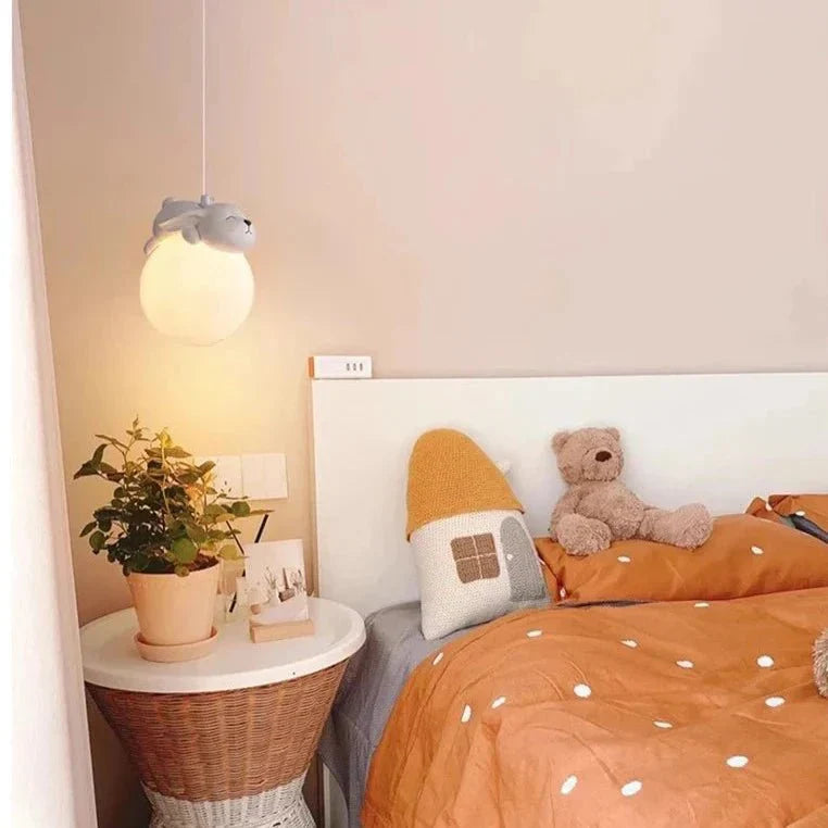 Childrens Moon Pendant Light  Sleeping Animal Design - Product detail 12