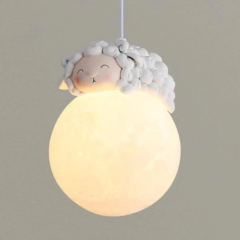 Childrens Moon Pendant Light  Sleeping Animal Design - Product detail 5