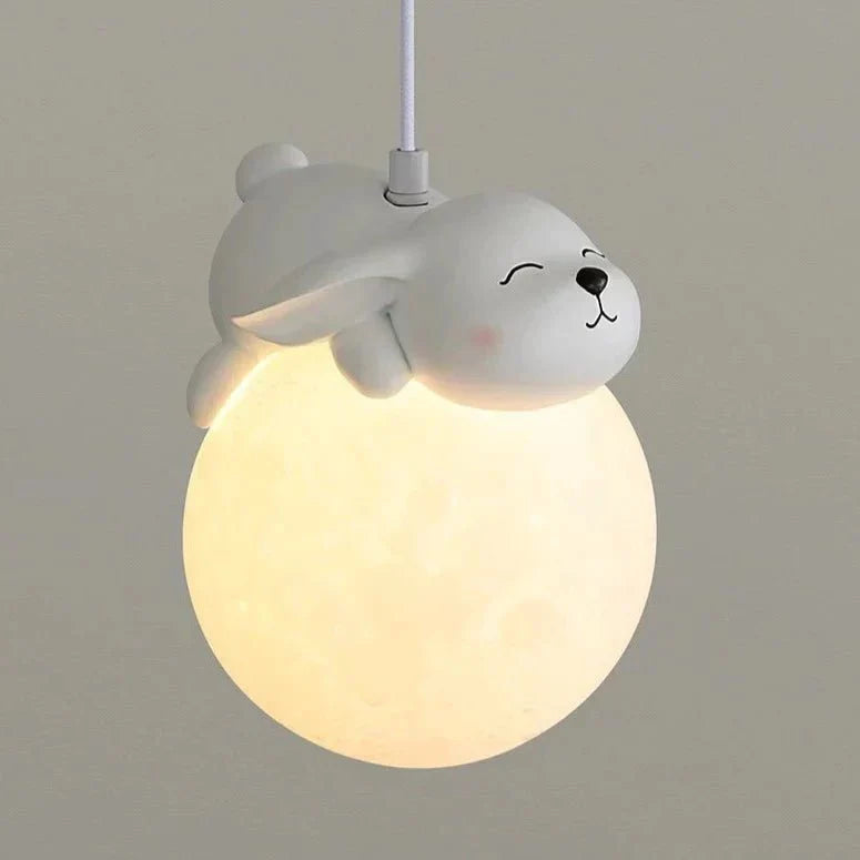 Childrens Moon Pendant Light  Sleeping Animal Design - Product detail 4