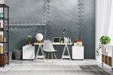Industrial Mural Wallpaper | Riveted Steel Plate Design