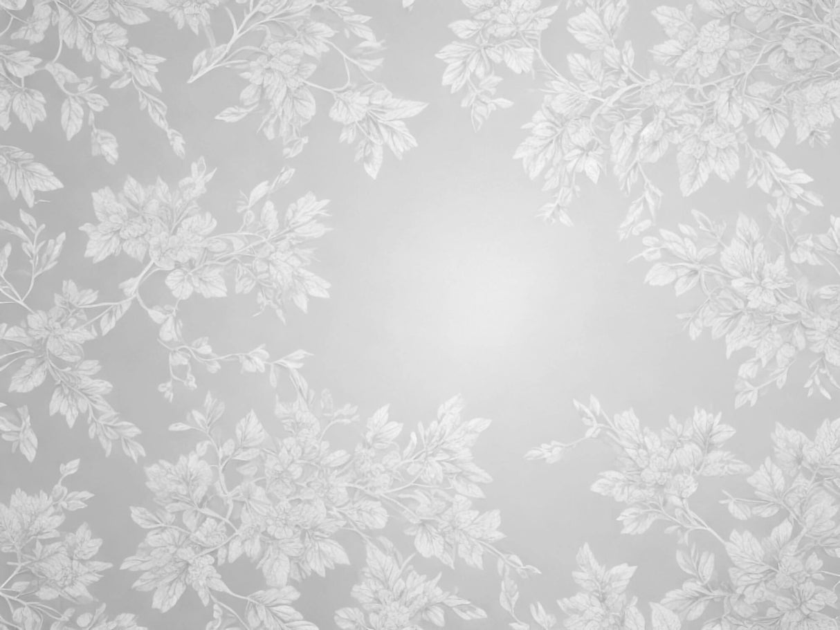 Floral Mural Wallpaper | Elegant Grey Leaf Pattern