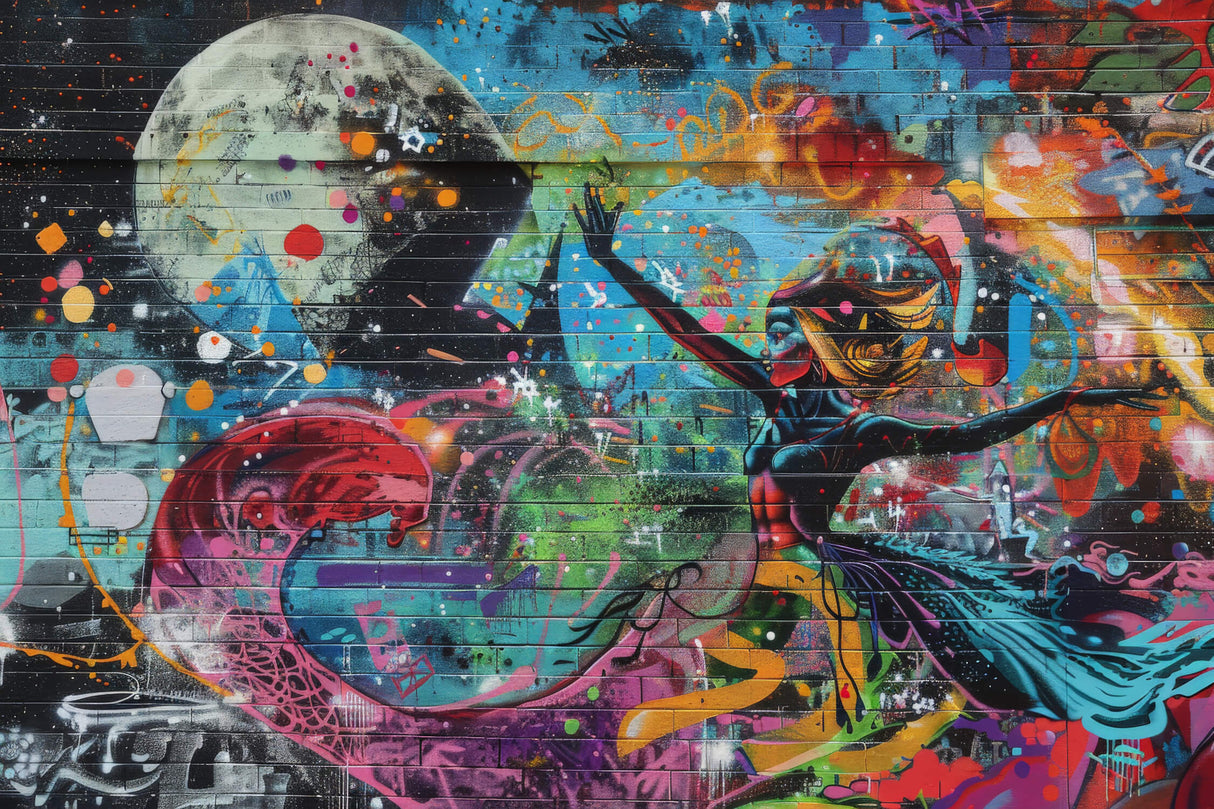 Street Art Mural Wallpaper | Urban Pop Art Graffiti Design