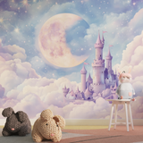 Castle Mural Wallpaper | Dreamy Moon and Stars Fantasy