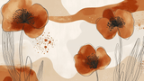 Floral Mural Wallpaper | Terracotta Watercolor Boho Design