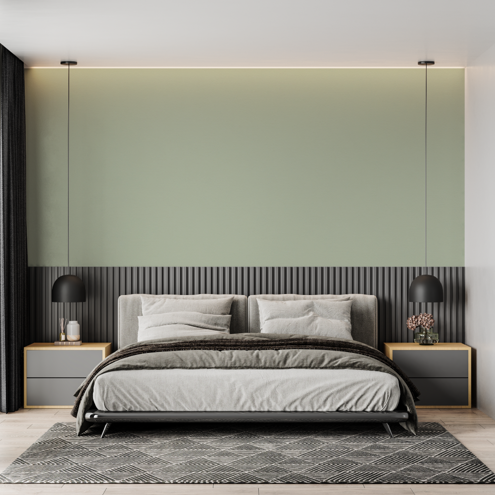 Sage Green Mural Wallpaper | Modern Minimalist Design