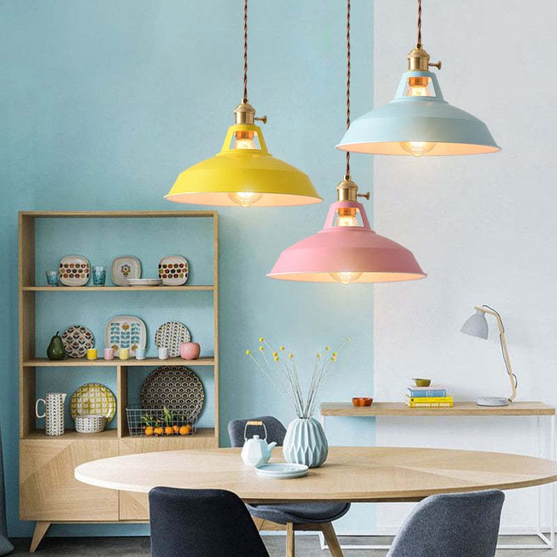 Industrial Pendant Light  Black Metal Dome Shade - Product detail 4