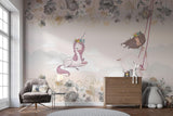 Papier Peint Mural Princesse | Licorne de Rêve et Design Floral