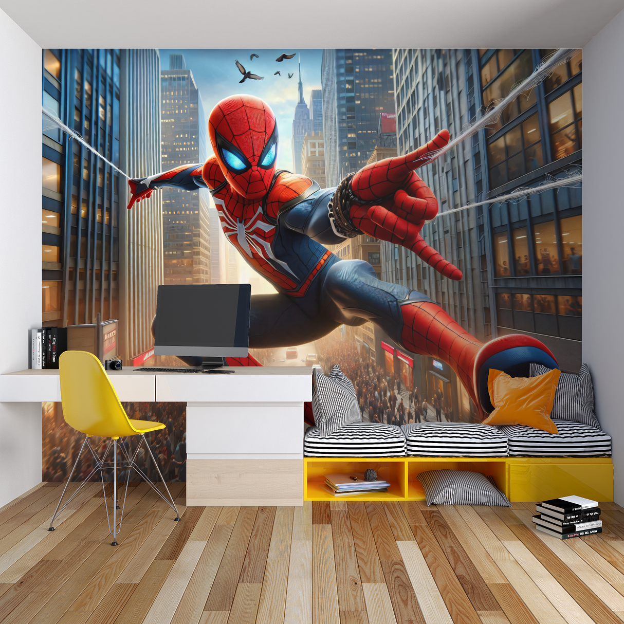 Superhero Mural Wallpaper | Spider-Man City Adventure