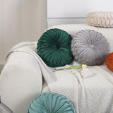 Round Velvet Cushion  Pleated Design with Center Button - Product detail 7