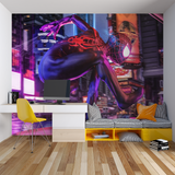 Superhero Mural Wallpaper | Spider-Man Night City Scene