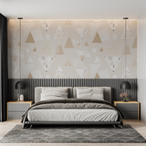 Geometric Mural Wallpaper | Modern Beige Triangle Pattern