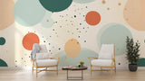 Abstract Mural Wallpaper | Modern Pastel Circles and Dots