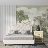 Tropical Mural Wallpaper | Sage Green Jungle Landscape