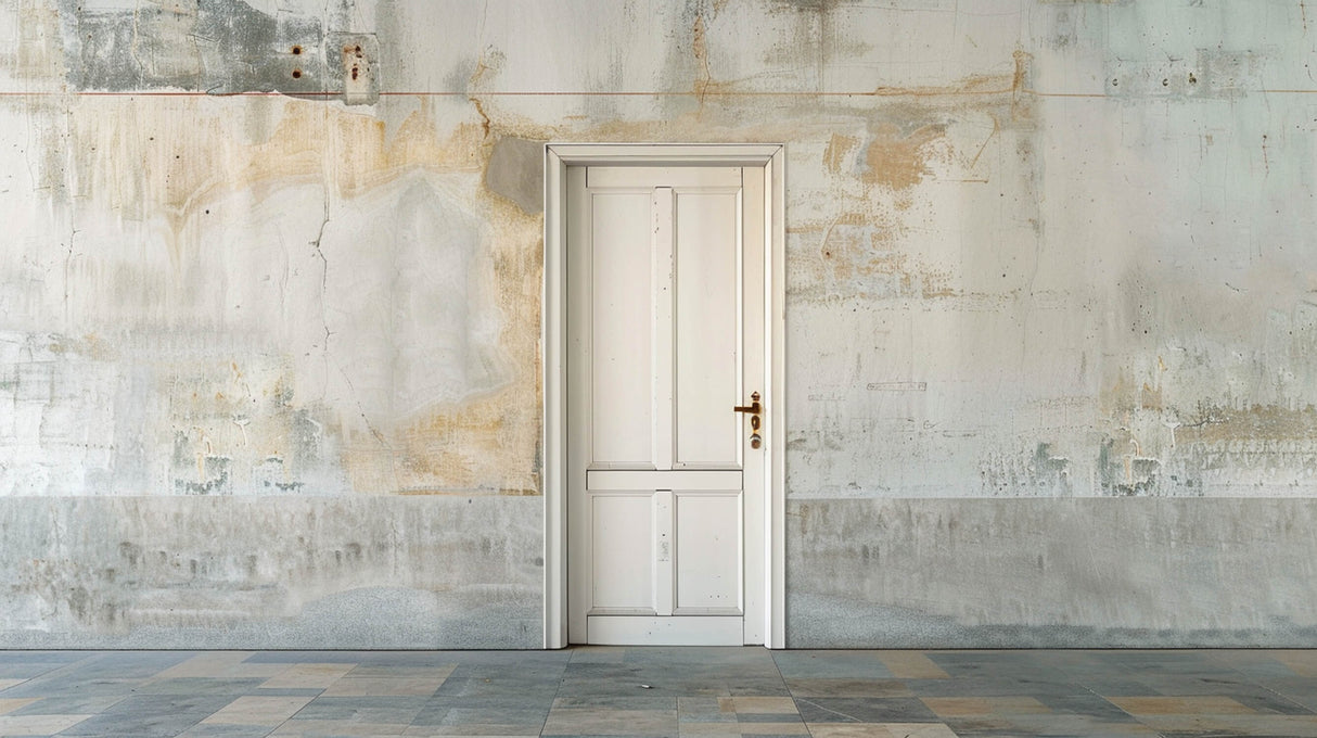 Industrial Mural Wallpaper | Vintage Door and Weathered Wall
