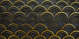 Art Deco Mural Wallpaper | Black and Gold Geometric Arches