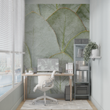 Botanical Mural Wallpaper | Large Green Leaves Pattern