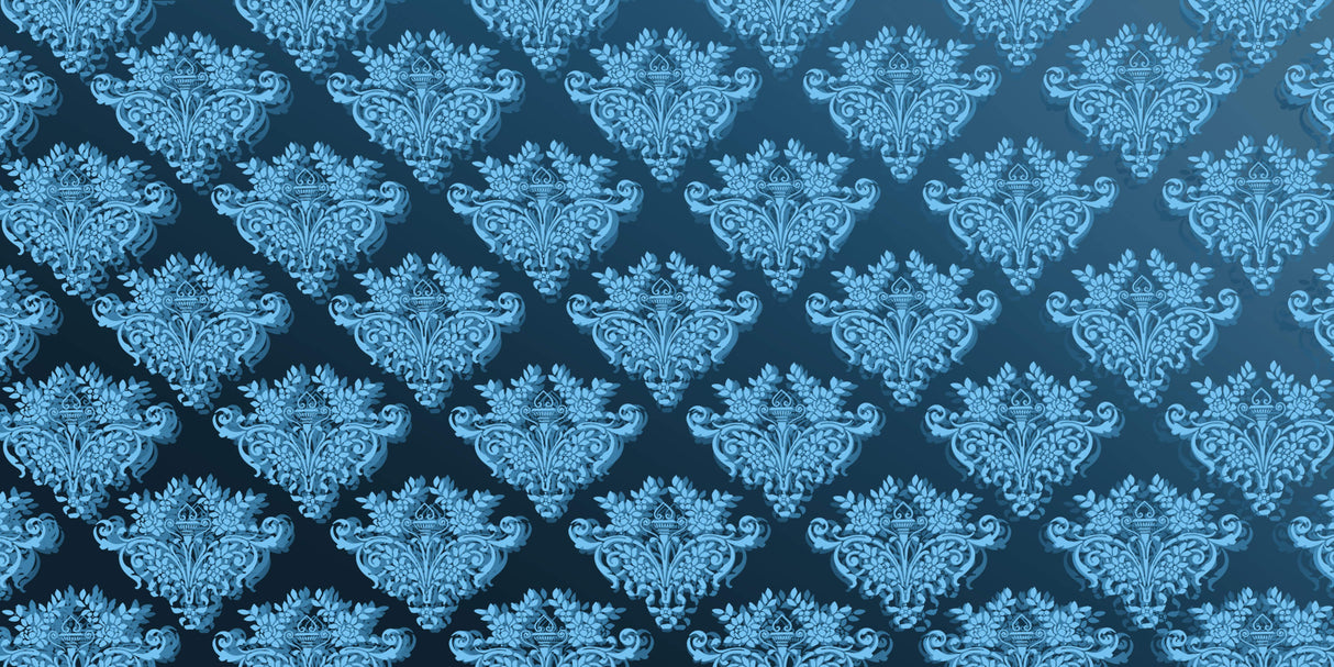 Blue damask pattern design file showing intricate details and true color representation
