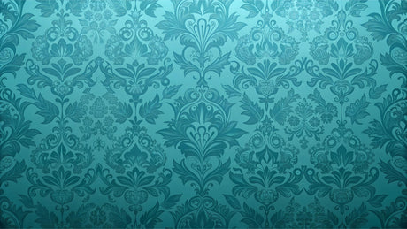 Teal damask wallpaper design file showing intricate baroque pattern details